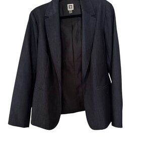 Anne Klein Women’s Blazer – Size Large – Blue-Black – Button Included